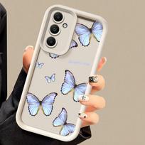 Dėklas telefonui Samsung Galaxy A55 A52 A33 dėklai A24 A15 A12 A23 A22 5G A54 A52s A53 A14 funda Dangtelis Mėlynas Sveiki Gėlė Drugelis Galaxy A73 5G