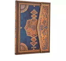 KNYGA paperblanks 2026 Safavid Indigo (Safavid Binding Art) Midi 12-month Verso Hardcover Flexi Dayplanner 2026 (Wrap Closure)