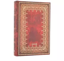 KNYGA paperblanks 2026 Foiled (Old Leather Collection) Mini 12-month Day-at-a-Time Hardcover Flexi Dayplanner 2026 (Elastic Band Closure)