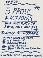 KNYGA Lucy Lippard 5 Prose Fictions