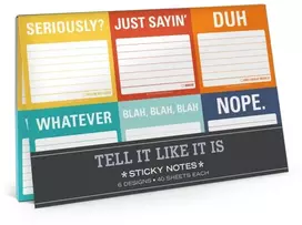 KNYGA Knock Knock Knock Knock Knock Tell It Like It Is Sticky Note Packet