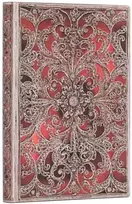 KNYGA paperblanks Garnet (Sidabrinis Filigree Collection) Midi Unlined Softcover Flexi Journal