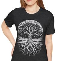 Detailed Yggdrasil Shirt, Norse World Tree Tee, Viking Mythology Gift, Cozy Goth Pagan Apparel, Celtic Knot Tree of Life Graphic S