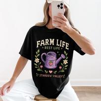 Stardew Valley Shirt Cozy Gamer T-Shirt Farm Life Best Life Pixel Art Gaming Tee Indie Game Merch Pelican Town Gift T-shirt 4XL