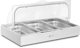 Bufeto vitrina su rolltop dangčiu 3x GN 1/3 3x26L