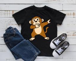 Dabbing Monkey T-Shirt, Cute Monkey Kids Tee, Zoo Toddler Tee, Tank Top, T-shirt, T-shirt,T-shirt, Kids Tee Apparel Gift L