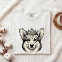Corgi Regal Shirt Dog Sovereignty Gift Women Cartoon Tee Corgi T-Shirt Dog Fan Comic Tshirt Independence Graphic Grunge Coronet Tshirt XL