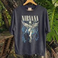 Comfort Colors Nirvana In Utero Angel marškinėliai, Vintažiniai Grunge grupės marškinėliai, Kurt Cobain grafiniai marškinėliai, 90-ųjų roko muzikos gerbėjo dovana S gray