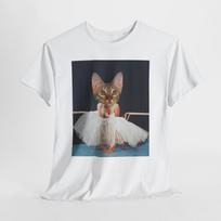 Kitten Ballerina T-Shirt | Cute Cat in Tutu, Ballet Dancer Tee 2XL