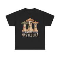 Mas Tequila Llamas Tee | Funny Sombrero Llama Shirt, Fiesta Party Top XL