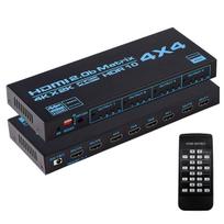 SYONG HDMI Matrix Switch 4x4 4K HDMI Matrix Switcher Splitter 4 in 4 Out Box with EDID and IR Remote Control Support 4K HDR 3D S-SP-MAT-404B juoda