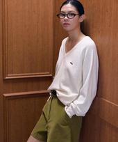 Shop Ara Basket V-Nack Wool Knit_Cream Cream/Free