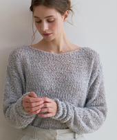 Odier Popcorn Wool Boat Neck Pullover - Grey Gray/One