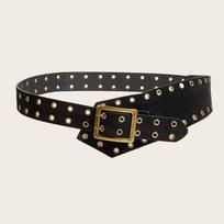 Y2k Spicy Girls Waistband Vintage Wide Waist Belt Fashion Punk Style Waist Belt  Women juoda