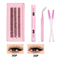 SEEUI „Pasidaryk pats“ kuokelių blakstienų rinkinys Individualios blakstienos 3D dirbtinio audinės blakstienų rinkinys su klijais&fiksatoriumi Blakstienų pincetas pink