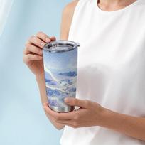 Car Tumbler 591ml Mountain Guitar Traveler Element Straw Cup Coffee Tumbler Straight Tumbler Leakproof Tumbler Hot Cold Cup Car Tumbler 591ml