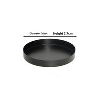 Juodas apvalus metalinis padėklas maisto eksponavimui ir vaisių patiekimui namuose ar kavinėje Diameter 20cm black