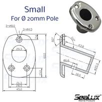 Sealux Marine Grade Stainless Steel 316 Deck Flush Base Flag Socket two sizes for Boat Yacht Fishing Accessory Small
