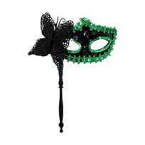 Halloween Sequin Butterfly Handheld for Party Costume Accessories One Size žalia