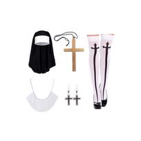 Halloween Costume Accessory Set with Headwrap Earrings Socks and Necklace 503 One Size juoda