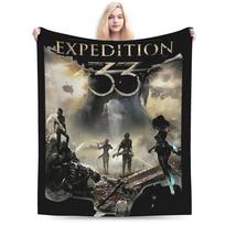 Clair Obscur Expedition 33 Gamer Vintage 90s Stuff Blankets Super Soft Velvet Throw Blanket Cozy Rug Piece Size: 75*100cm, Weight: 230 GSM
