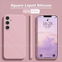 For Samsung Galaxy S25 FE Case Liquid Silicone Plain Rubber Funda Protector Case Galaxy S24 FE Cover Samsung S25 S24 S23 FE Case S24 FE rožinė