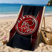 AFC Ajax Emblem Design Beach Towel, Quick-drying, Easy to Care for, Suitable for Both Fitness and Beach Vacations,Sports Essential 70cmx140cm(27x55inch)