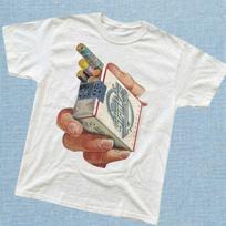Cigarette Pack Hand Graphic Tee White Unisex S