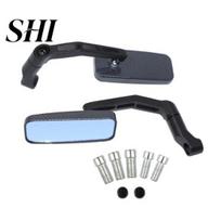 Square Side Mirror 1 Pair Motorcycle Rearview Modified with Screws Clearer Vision Universal Aluminum Alloy Motorbike Rear View Accessories B