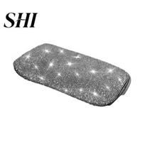 Rhinestone Armrest Cushion Bling Car Cover Universal Rectangle Elastic Band Auto Center Console Protector Pad Mat Interior Accessories Box balta