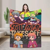 Indie Filmo Veikėjas Scott Pilgrim Šilta Antklodė Kempingo Pliušinis Mesti Antklodė Naujoviška Miegamojo Flanelinė Lovatiesė Sofos Lovo Dangalas 75X95CM