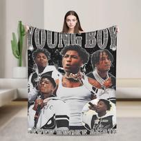 YoungBoy Never Broke Again Antklodė Super Šilta Pliušinė Mesti Antklodė Sofai Kėdei Lovai Iškylai Flanelinė Lovatiesė Lovos Užvalkalas 75X95CM