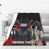 Skibidi Tualetas Speakerman Cameraman Vilnos Antklodės TVman Humoras Nuostabios Mesti Antklodės Namams 150*125cm Antklodė Itin Minkšta 75X95CM