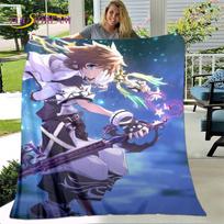 Kingdom Hearts žaidimo žaidėjo minkštas pliušinis pledas, flanelinis pledas mesti ant sofos svetainėje, miegamajame, lovoje, sofos, iškylai, vaikams 75X95CM