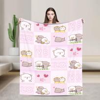 Animacinis panda Bubu Dudu pledai flaneliniai vasariniai daugiafunkciniai itin minkšti apklotai sofai lovai antklodė 75X95CM