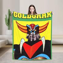 Super šiltas pledas Kempingui Goldorak animacinis pledas Flanelinis lovatiesė miegamajam Spausdinta sofos-lovos uždangalas 75X95CM