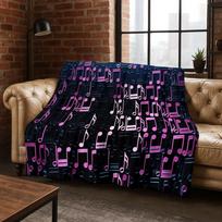 Šokanti muzika Muzikinė nata Instrumentas Animacinis flanelinis pledas, Jaukus minkštas pledas namams Miegamajam Lovai Sofai Dangalas Dovana Vaikui 75X95CM