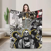 Nirvana Veido Juosta Flaneneliniai pledai Šiltas Minkštas Pledas Namų Dekoras Dekoratyvinis Madingas Lovatiesė Sofos Lovo Užvalkalas 75X95CM