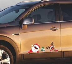 Christmas Decoration Car Sticker Decal Santa Claus  Moose Xmas Tree Sticker Trim