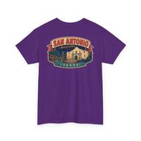 San Antonio - Mid Century Luggage Tag T-Shirt | Retro City Badge Tee S