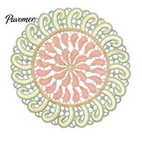 Heat Insulation Mats for Dinner Plates Round Colorful Lace Doily, 11.42  Floral Placemat, Non Slip Table Pads Kitchen Resistant Mat, Retro Doilies A