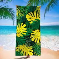 Tropical Hibiscus Palm Leaf Beach Towel Hawaiian Floral Botanical Print Quick Dry Towel Lightweight Absorbent Towel for Beach 50X100cm &1pc