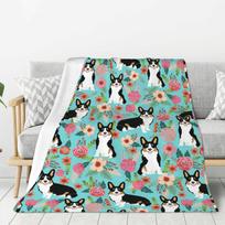 Corgi Dog Throw Blanket Lightweight Comfy Flannel UltraSoft Warm Blanket for Couch Bed Home Camping Travel Gifts x inches Size: 75*100cm, Weight: 230 GSM