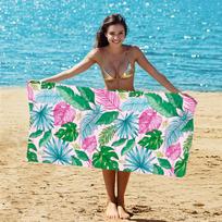 Beach Towel Tropical Palm Hibiscus Print Microfiber Towel for Men Women Summer Beach Pool Camping Gym Yoga Outdoor Holiday 50x100cm