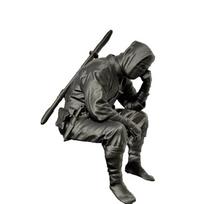 Decoration Samurai Statue 3D Printed Seated Warrior Sculpture Collection Desktop Ornament  Room juoda
