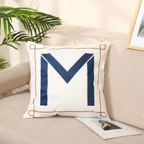 Letter Pillow, Simulated Silk Pillowcase, Sample Room, Sofa, Living Room Pillowcase, Office Lumbar Pillow, Modern and Simple 45 * 45Cm (without core)
