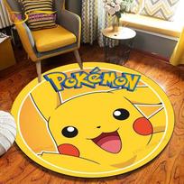 Animacinis Pokemonas Apvalus Kilimas Grindų Kilimėlis Miegamojo Flanelinis Gyvūno Kilimas Neslystantis Kūdikio Žaidimų Kilimėlis Vaikų Kambario Dekoro Kilimėliai 60cm