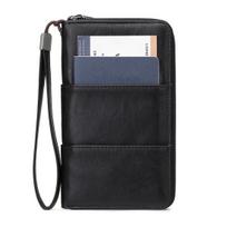 RFID Blocking Wallet with Zipper Travel Document Holder Passports Organizer Card Holder with Wrist Strap for Men Women Family Vacation Use juoda