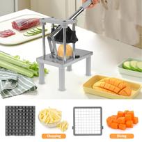Stainless Steel Vegetable Fruit Chopper Multifunctional French Fry Cutter Dicer With 2 Replacement Blades Commercial Kitchen Cutting Tool For Potato V pilka