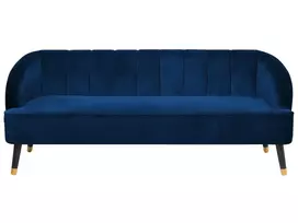 Trivietė sofa ALSVAG veliūrinė, tamsiai mėlyna